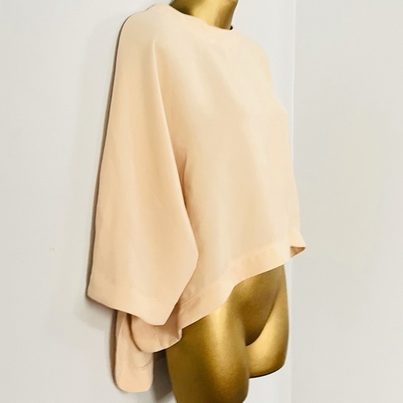 ZARA Blush Flowy Coquette Blouse – Soft Feminine Draped Top – Size Medium - Picture 3 of 5